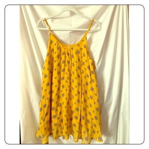 Kimchi Blue Yellow floral sun dress tank M